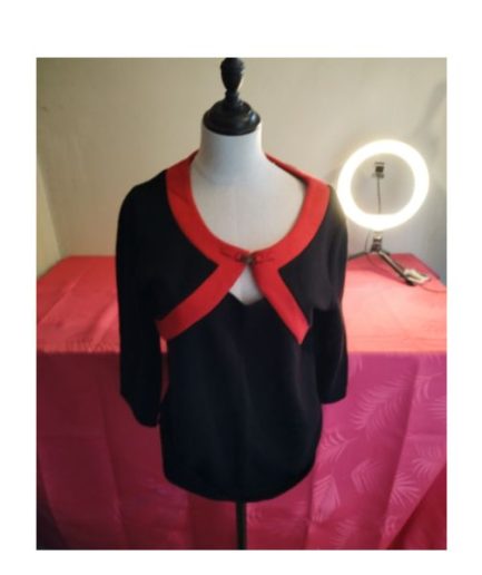 Pull femme rouge/noir T3 armand thierry