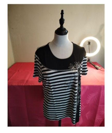 Tee-shirt femme noir-blanc T42-44 afibel