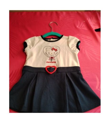 Robe marine/blanche fille 6mois charmmy kitty