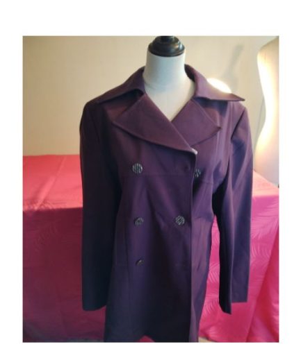 Manteau femme violet T46 chassé-croisé