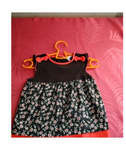 Robe noire-rouge fille 6mois kitchoun