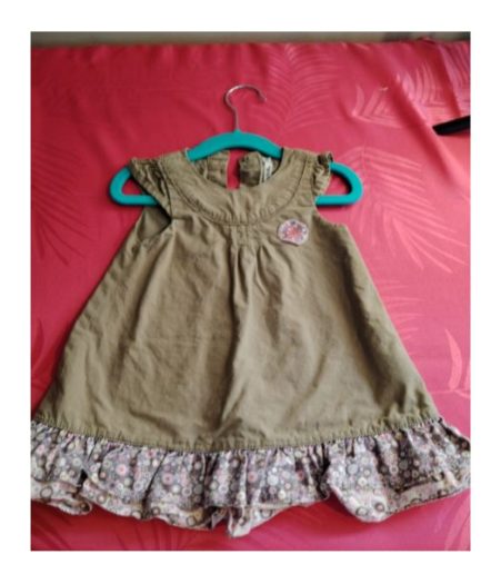 Robe kaki fille 6mois tape à l'oeil