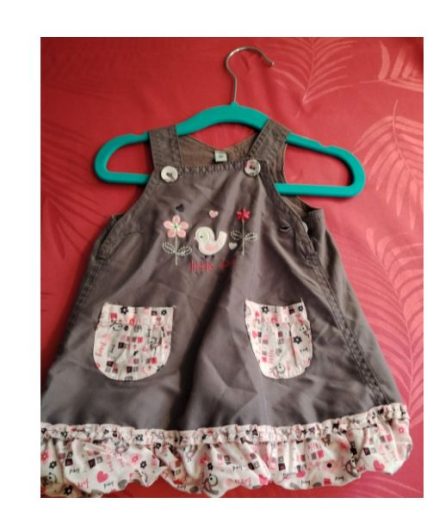 Robe grise et rose fille 3mois pas de marque