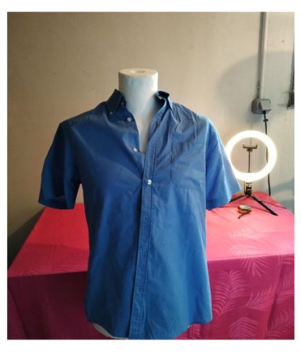 Chemisette bleue homme T38-40 pas de marque