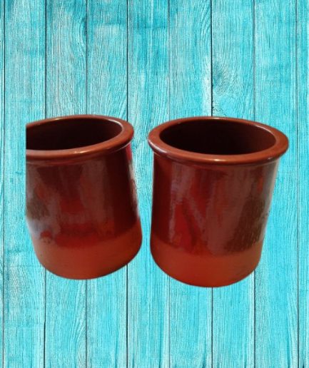 Lot de pots yaourts marrons
